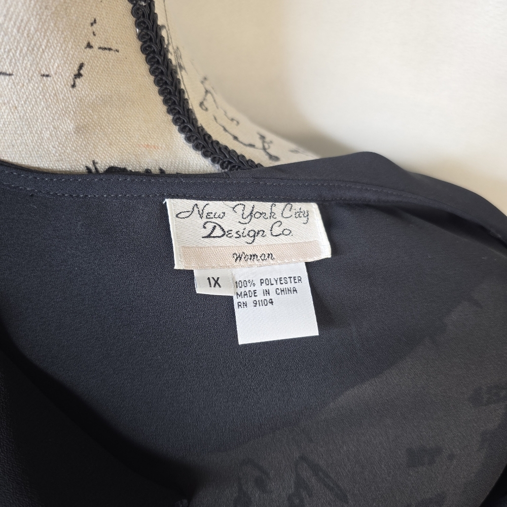 New York city design Co. Sheer black goth fairy witchy button up top 1xl - Picture 2 of 2
